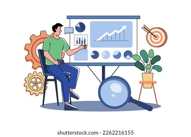 Business Growth Management Analysis Illustration Concept