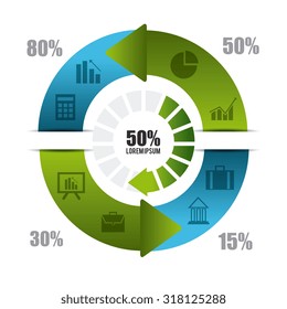 Business growth and money savings infographics design, vector illustration