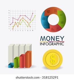Business growth and money savings infographics design, vector illustration