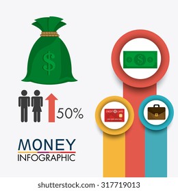 Business growth and money savings statistics design, vector illustration