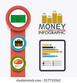 Business growth and money savings statistics design, vector illustration