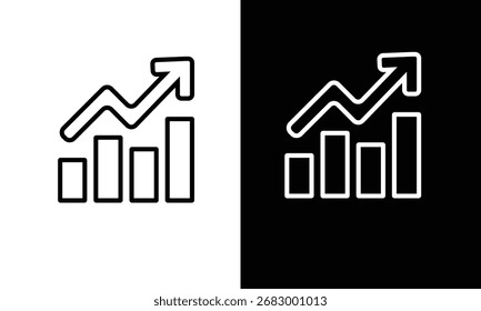 Business Growth and Progress Chart Icon.