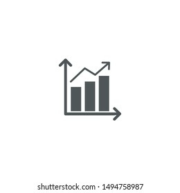 Business growth, business rise, diagram, chart, development icon isolated on white background EPS Vector