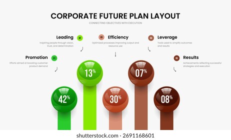 Vorlage für Geschäftswachstum - Vektorgrafik. Moderne Einsicht Fünf-Stufen-Diagramm Diashow Design. Professionelle Übersicht 5 Option Diagramm Frame Layout.