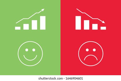 
Business growth and slowdown concept illustration