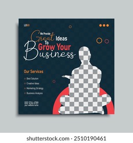 Business growth social media post design