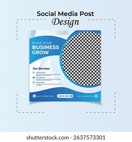 Business Growth Social Media Template with Circular Image Placeholder