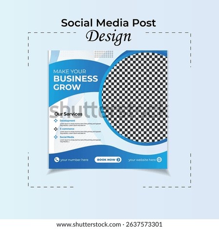 Business Growth Social Media Template with Circular Image Placeholder
