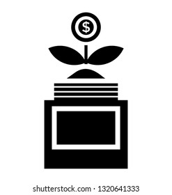 Business growth solid icon design 