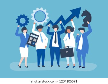 Business growth and strategy concept illustration