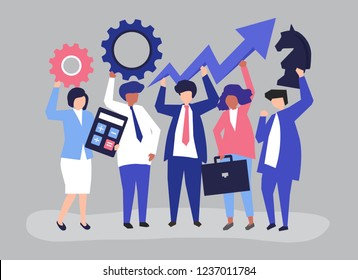 Business growth and strategy concept illustration