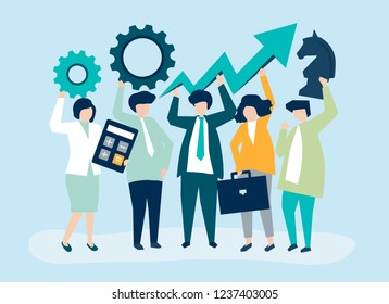 Business growth and strategy concept illustration