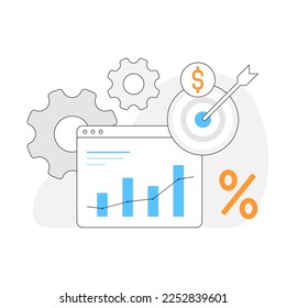 business growth strategy, development concept illustration flat design vector eps10. modern graphic element for landing page, empty state ui, infographic, icon