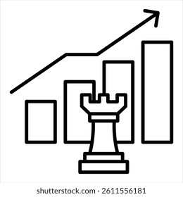 Business Growth Strategy Line Icon Vector Illustration