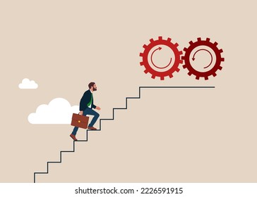 Business growth strategy. Symbol of success, ambition and opportunity. Flat modern vector illustration.
