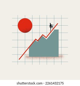 Business growth and success abstract vector concept. Symbol of performance, leadership. Minimal design eps10 illustration.