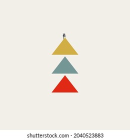 Business growth and success vector concept. Abstract symbol of progress, achievement. Minimal eps10 illustration.