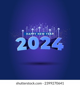 Business growth and upward concept of financial year 2024 background.