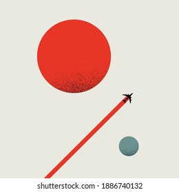 Business growth vector concept with plane, aircraft flying over abstract mountain. Symbol of financial success, achievement and investment opportunity. Eps10 illustration.