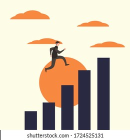 Business Growth Vector Concept Silhouette Businessman Stock Vector ...