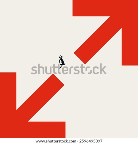 Business growth vector concept. Symbol of overcoming challenge, success, strategy. Minimal design eps10 illustration.