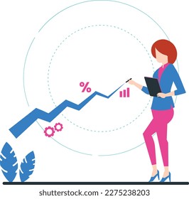 Vector de crecimiento empresarial EPS formato Plano moderno de caracteres profesionales diversos en acción Perfecto para proyectos de diseño digital e impreso