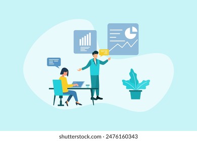 business growth vector flat design