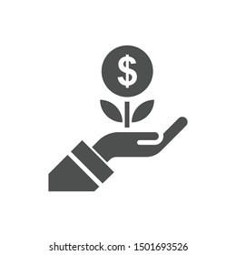 Business Growth Vector Glyph Icon. illustration Style.