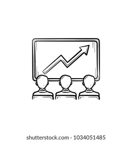 Business growth vector hand drawn icon. Concept of business growing sketch illustration for print, web, mobile and infographics isolated on white background.