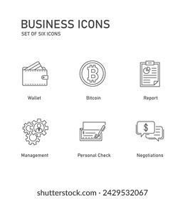 Conjunto de iconos de vectores de crecimiento empresarial
