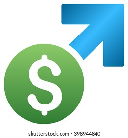 Business Growth vector toolbar icon for software design. Style is a gradient icon symbol on a white background.
