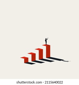 Unternehmenswachstum Vision und Strategie Vektorkonzept. Symbol für Ehrgeiz, Motivation und Erfolg. Minimale Design eps10 Illustration