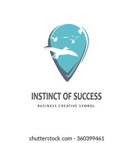 Business guide logo design template. Success or progress icon.