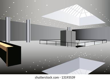 business hall interior vector