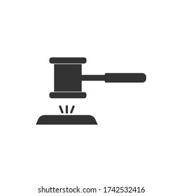 business hammer icon, business judging vector illustration
