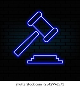 business, hammer, insurance hand drawn neon style icon. Simple thin line, outline of business icons for ui and ux, website or mobile application. blue color..
