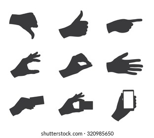 business hand gestures silhouette vector illustration