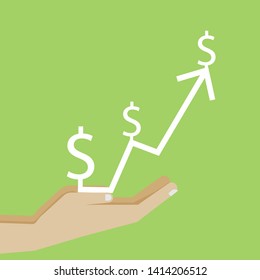 Business hand hold money graph,investment concept