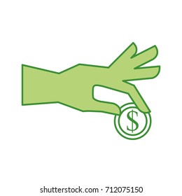 business hand holding coin dollar money cash finance bank
