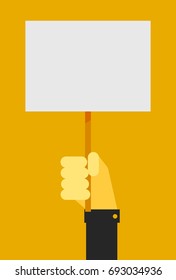 business hand holding sign