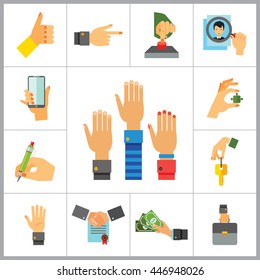 Business Hand Icon Set