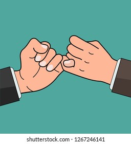 Business Hand  pinky promise concept