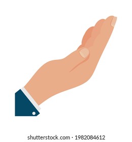 business hand receiving isolated icon