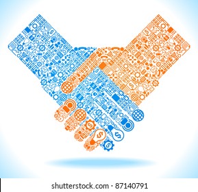 Business hand shake. The business agreement