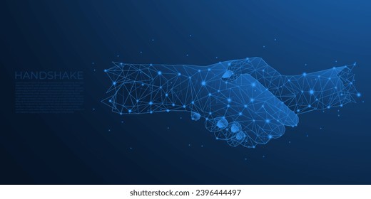 business Hand shake low poly abstract design 