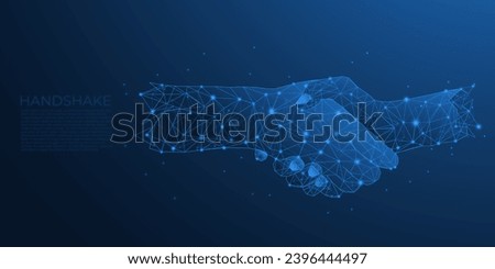 business Hand shake low poly abstract design 