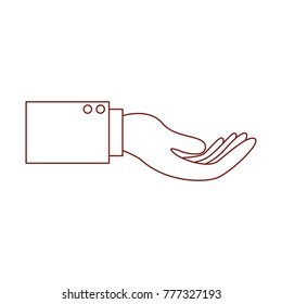 business hand side view gesture get in dark red contour
