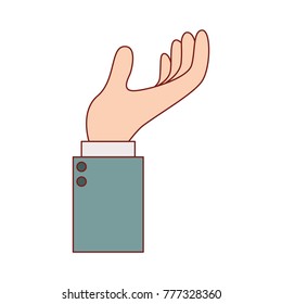 business hand side view gesture hold on in colorful silhouette