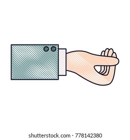 business hand side view gesture get in colored crayon silhouette