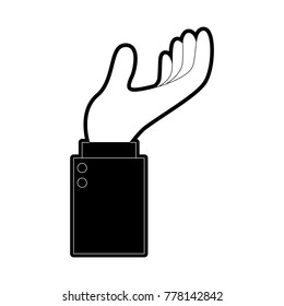 business hand side view gesture hold on in black silhouette
